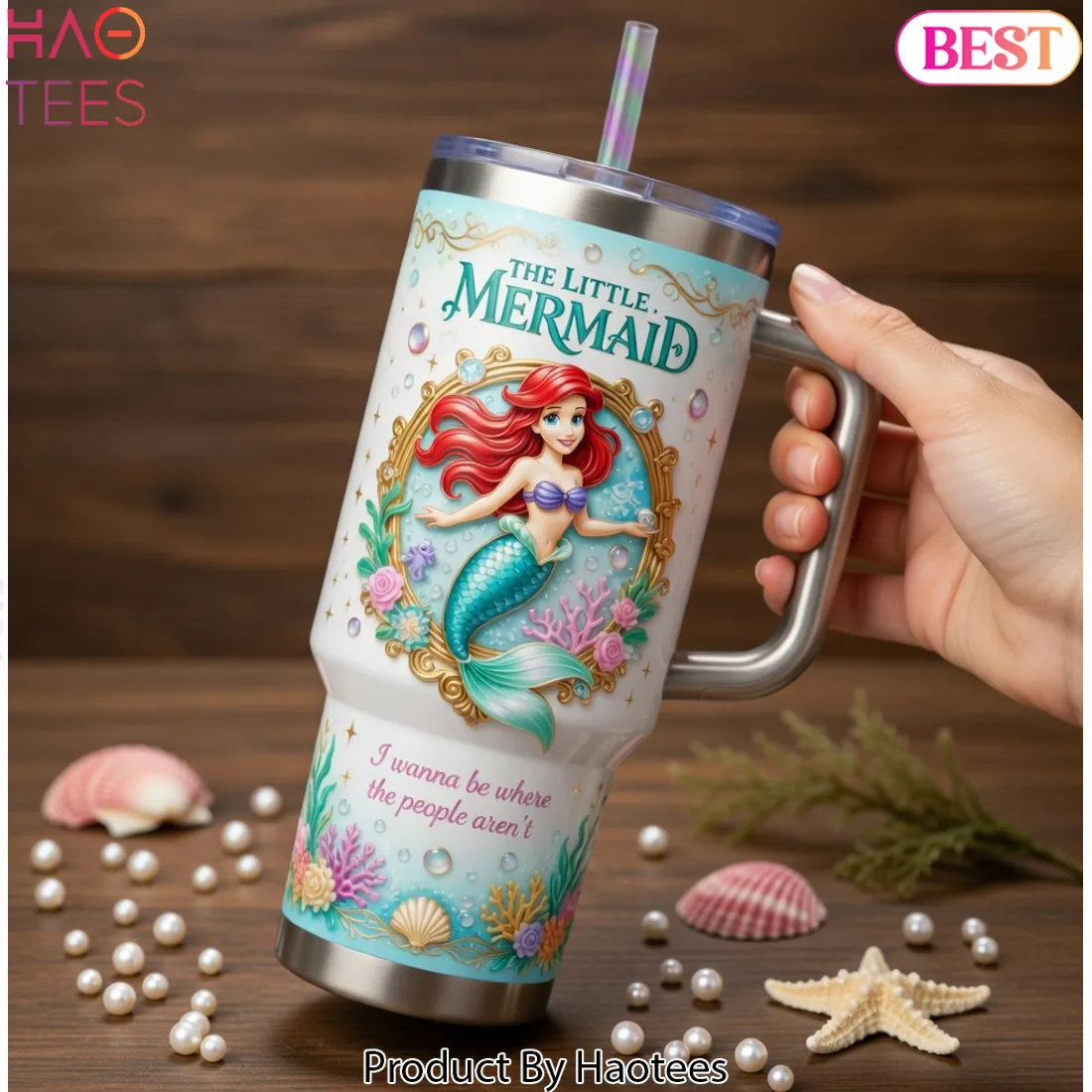The Little Mermaid Ariel Premium Tumbler with Handle The Little Mermaid Ariel Premium Tumbler with Handle