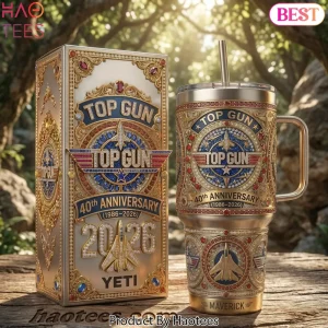 Top Gun 40th Anniversary Luxury Gold Jeweled Handle Tumbler