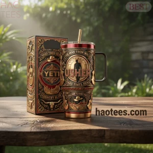 Usher The Man From Waco Premium Ornate Gold Black Western Tumbler