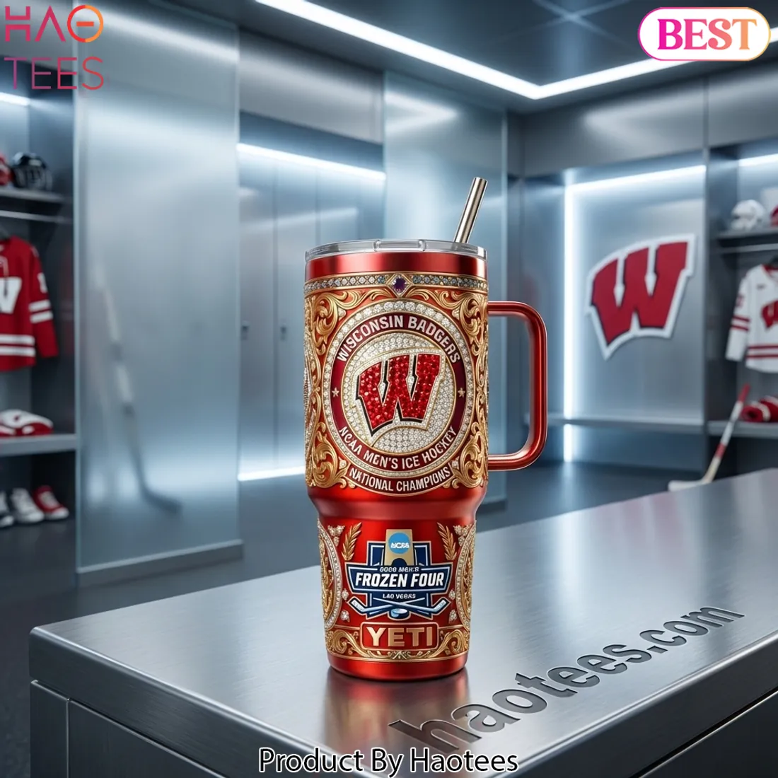 Wisconsin Badgers NCAA Men's Ice Hockey Frozen Four YETI Tumbler