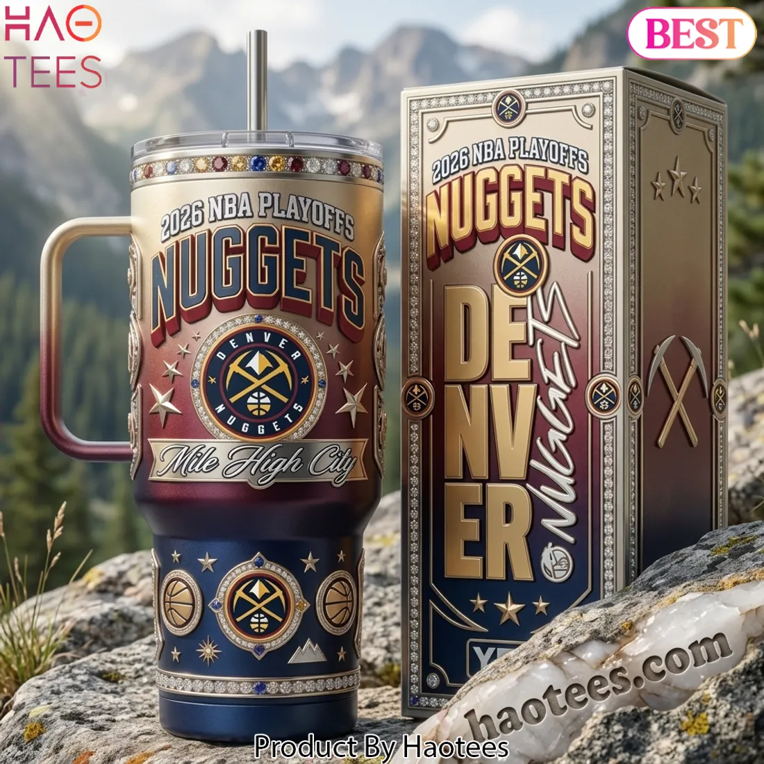 2026 NBA Playoffs Denver Nuggets Commemorative 40oz Tumbler With Handle