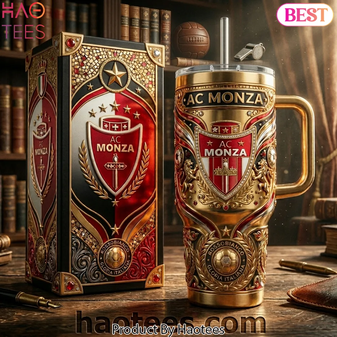 AC Monza Luxury 3D Gold Embossed Limited Edition 40oz Tumbler