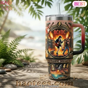 AC/DC Premium Rock Band 40oz Insulated Tumbler with Handle