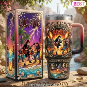 AC/DC Premium Rock Band 40oz Insulated Tumbler with Handle