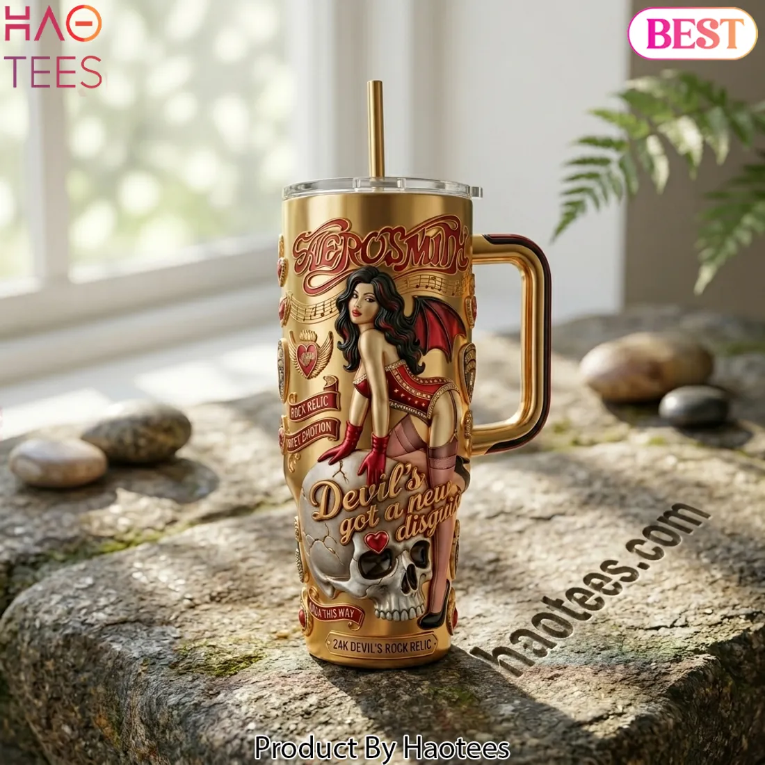 Aerosmith 24K Devil’s Rock Relic Gold 3D Tumbler Aerosmith 24K Devil’s Rock Relic Gold 3D Tumbler