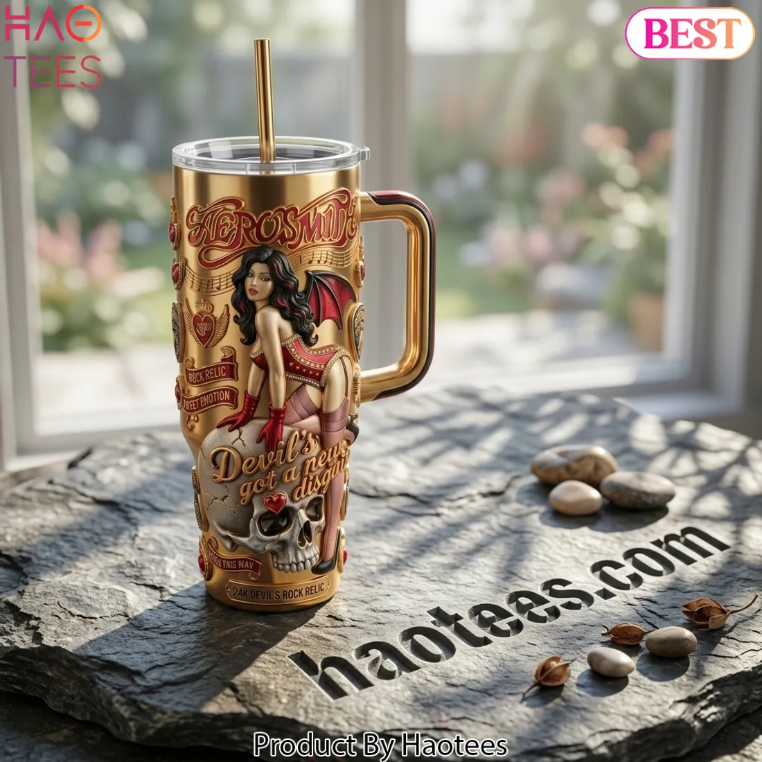 Aerosmith 24K Devil’s Rock Relic Gold 3D Tumbler Aerosmith 24K Devil’s Rock Relic Gold 3D Tumbler