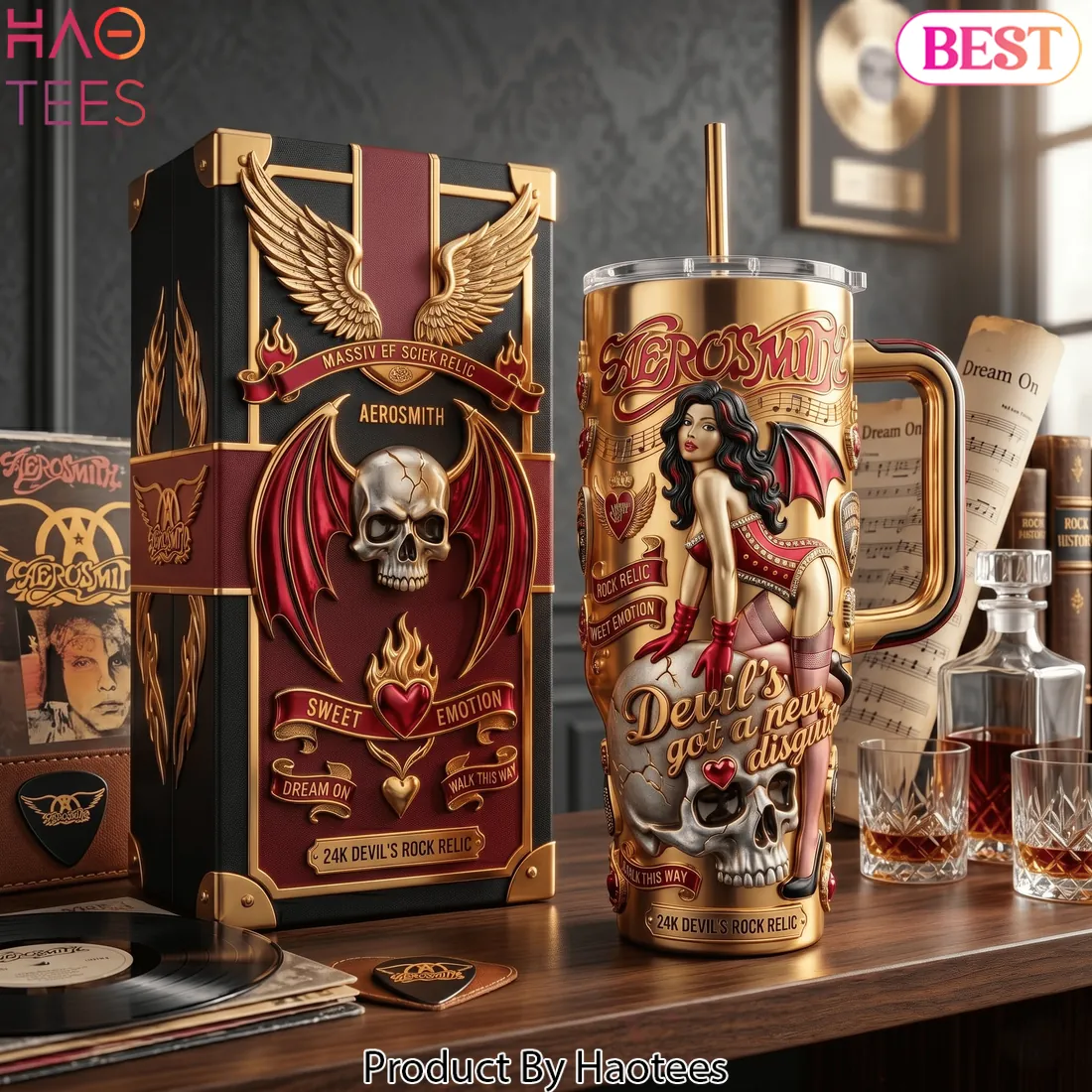 Aerosmith 24K Devil’s Rock Relic Gold 3D Tumbler Aerosmith 24K Devil’s Rock Relic Gold 3D Tumbler