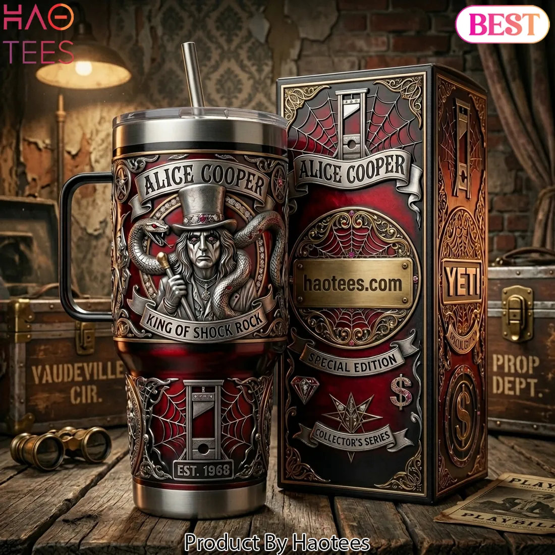 Alice Cooper King of Shock Rock Special Edition 3D 40oz Tumbler With Handle