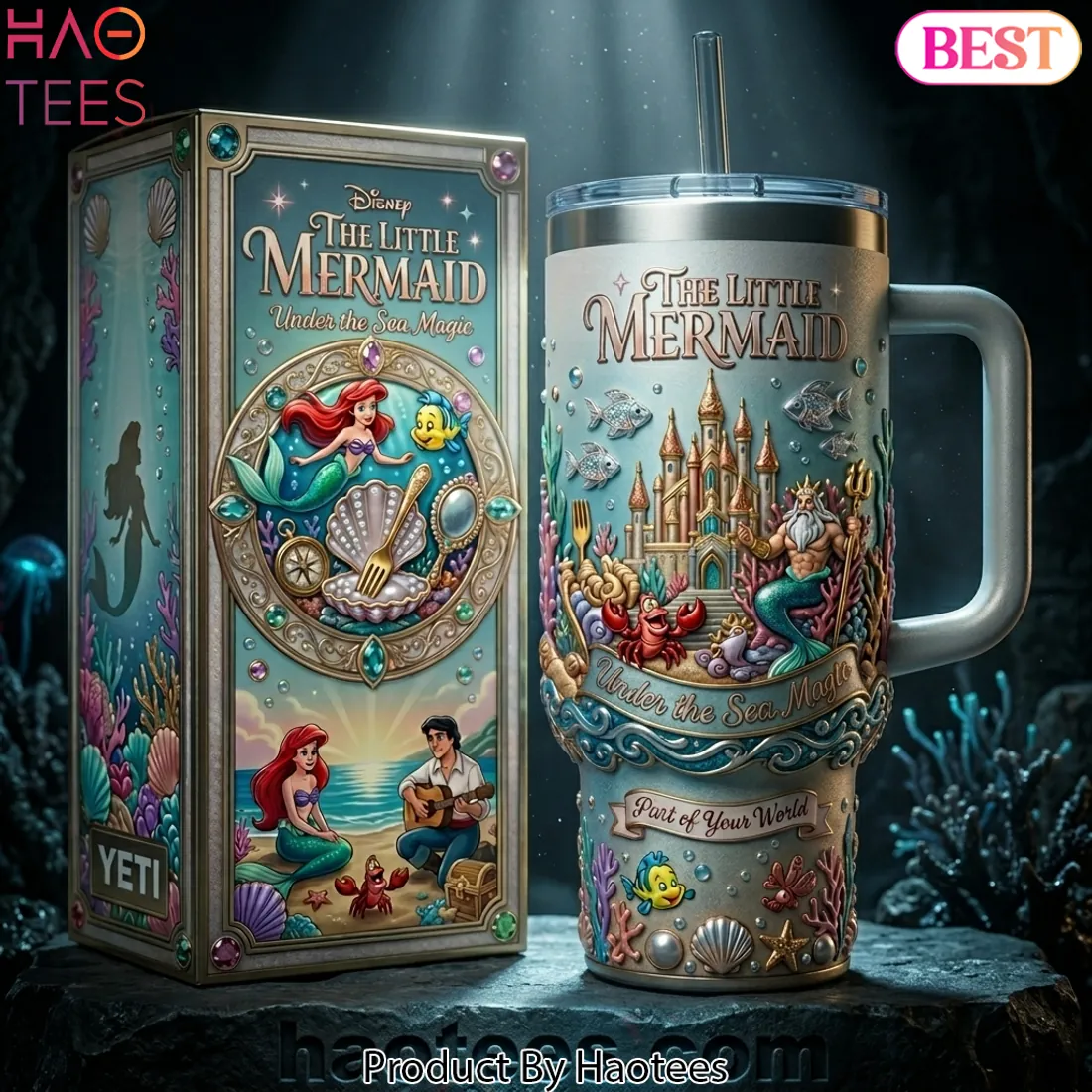 Ariel The Little Mermaid Part of Your World Premium 40oz Tumbler With Handle