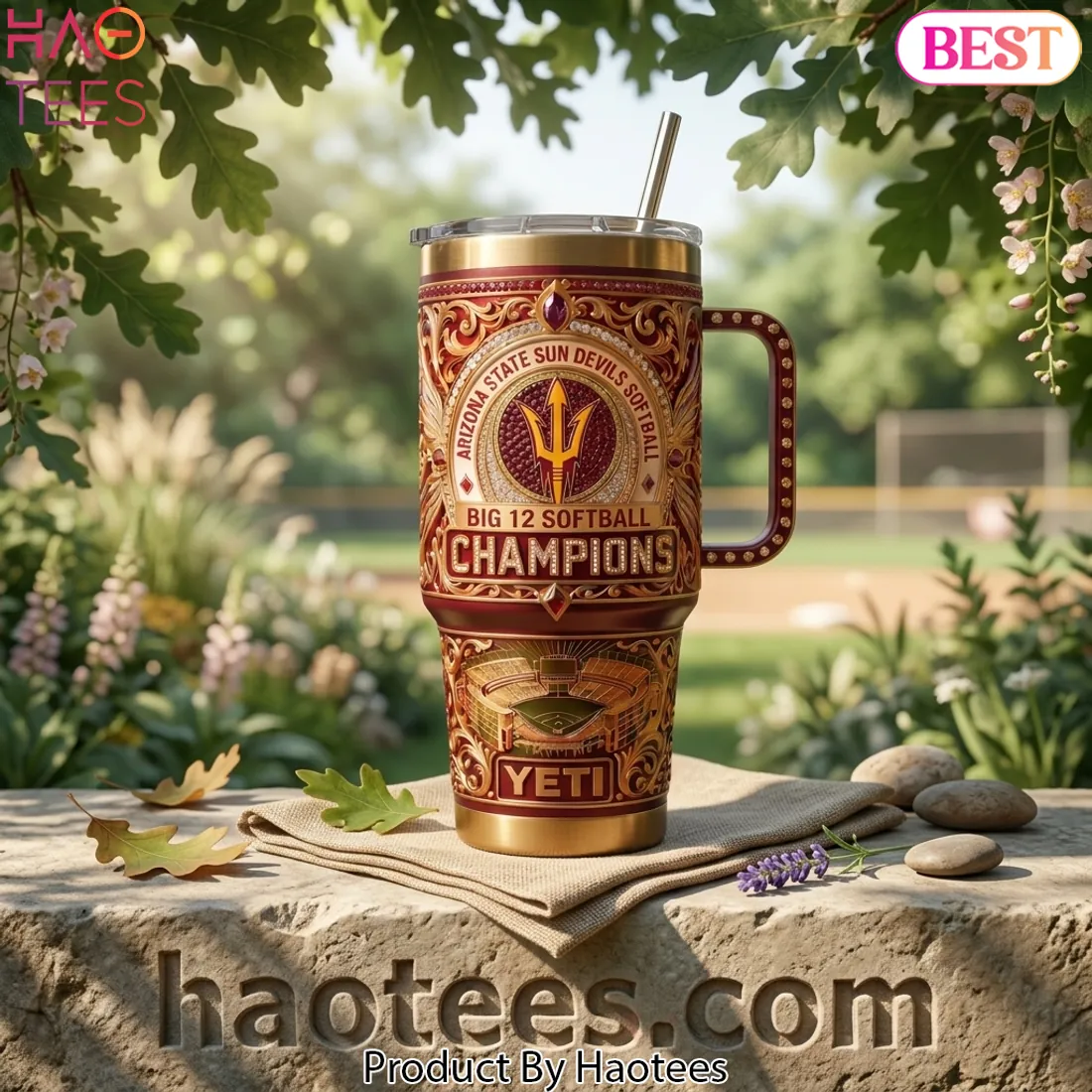 Arizona State Sun Devils Softball Big 12 Champions Premium Handled Tumbler