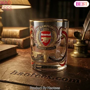 Arsenal 2026 Premier League Champions Whiskey Glass