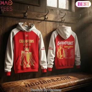 Arsenal Champions 2025/2026 Premier League Gold Trophy Limited Edition Hoodie