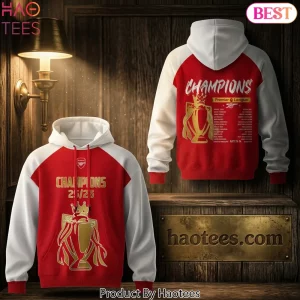 Arsenal Champions 2025/2026 Premier League Gold Trophy Limited Edition Hoodie