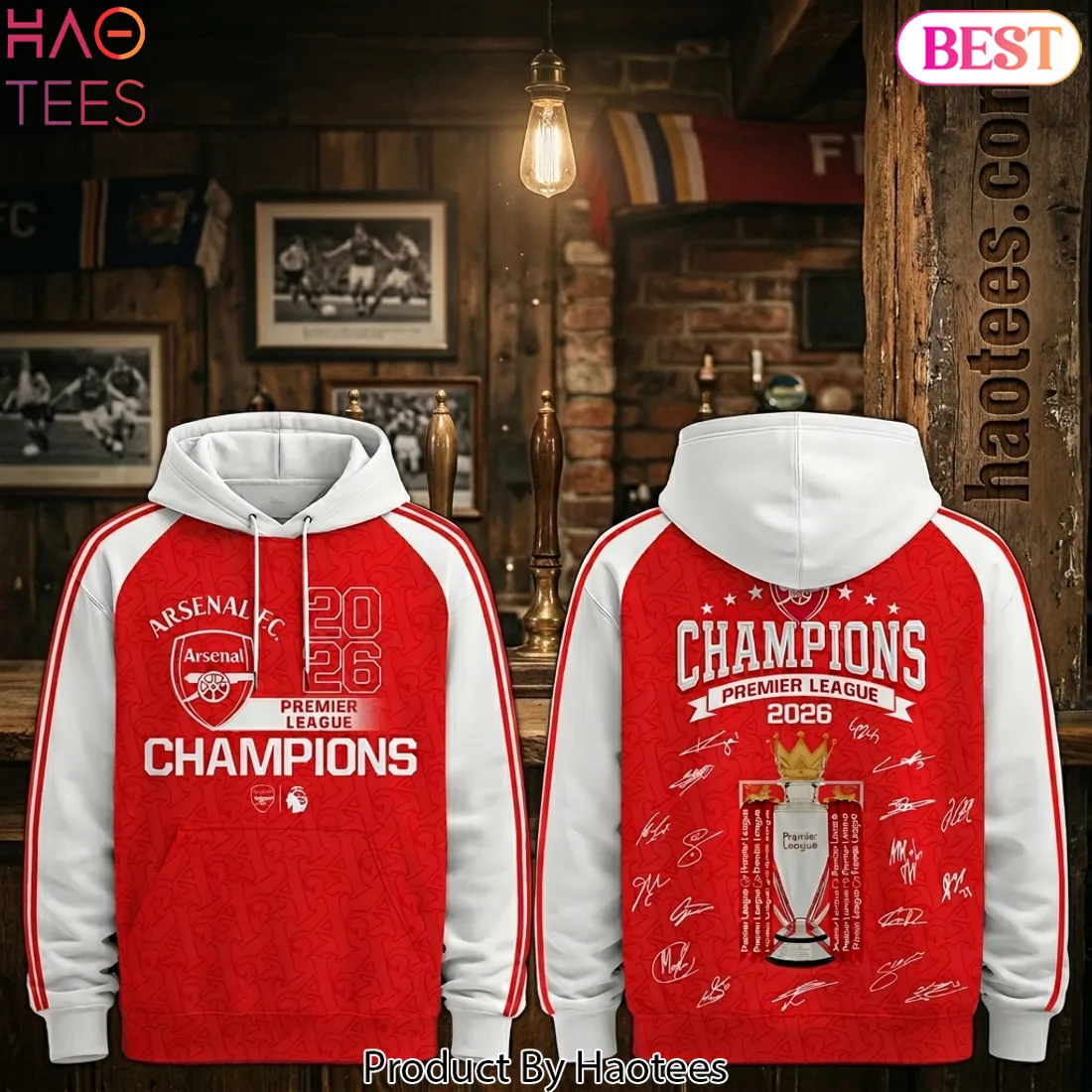 Arsenal FC 2026 Premier League Champions Fan Hoodie
