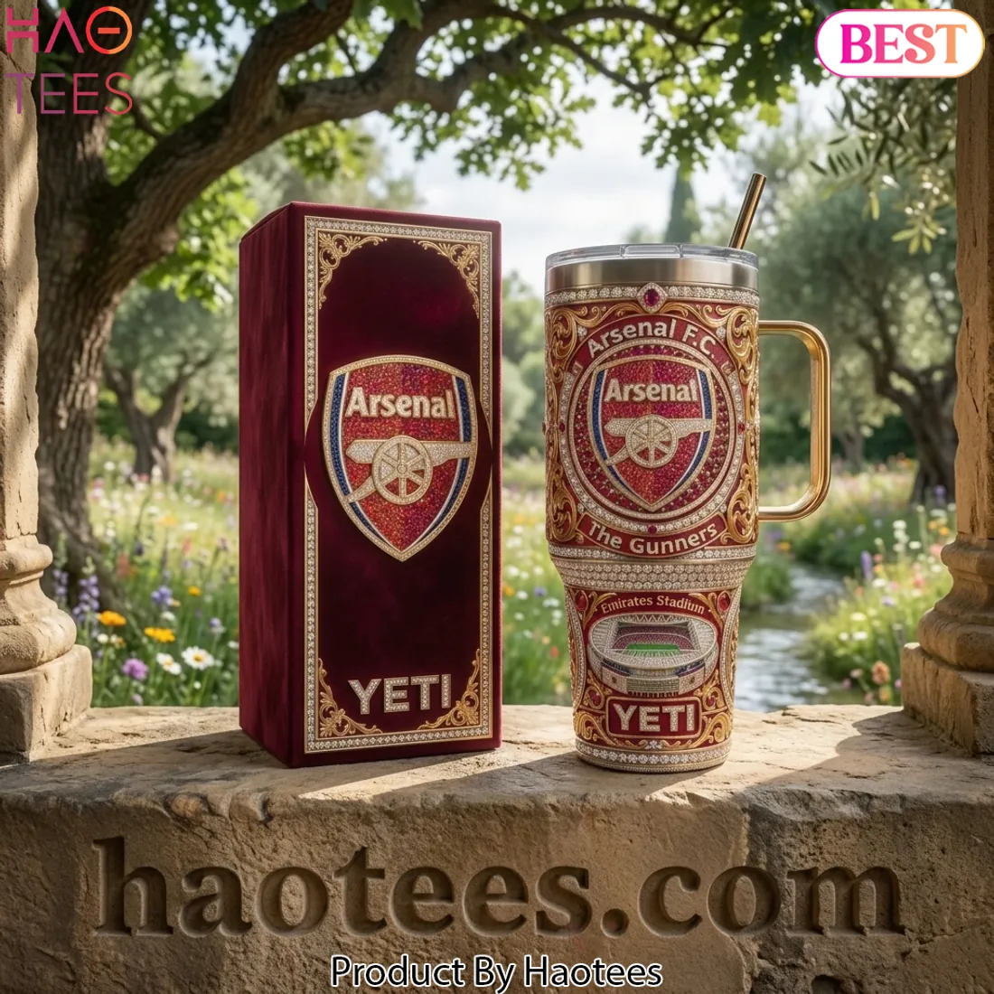 Arsenal F.C. Luxury Diamond YETI Emirates Stadium Handled Tumbler