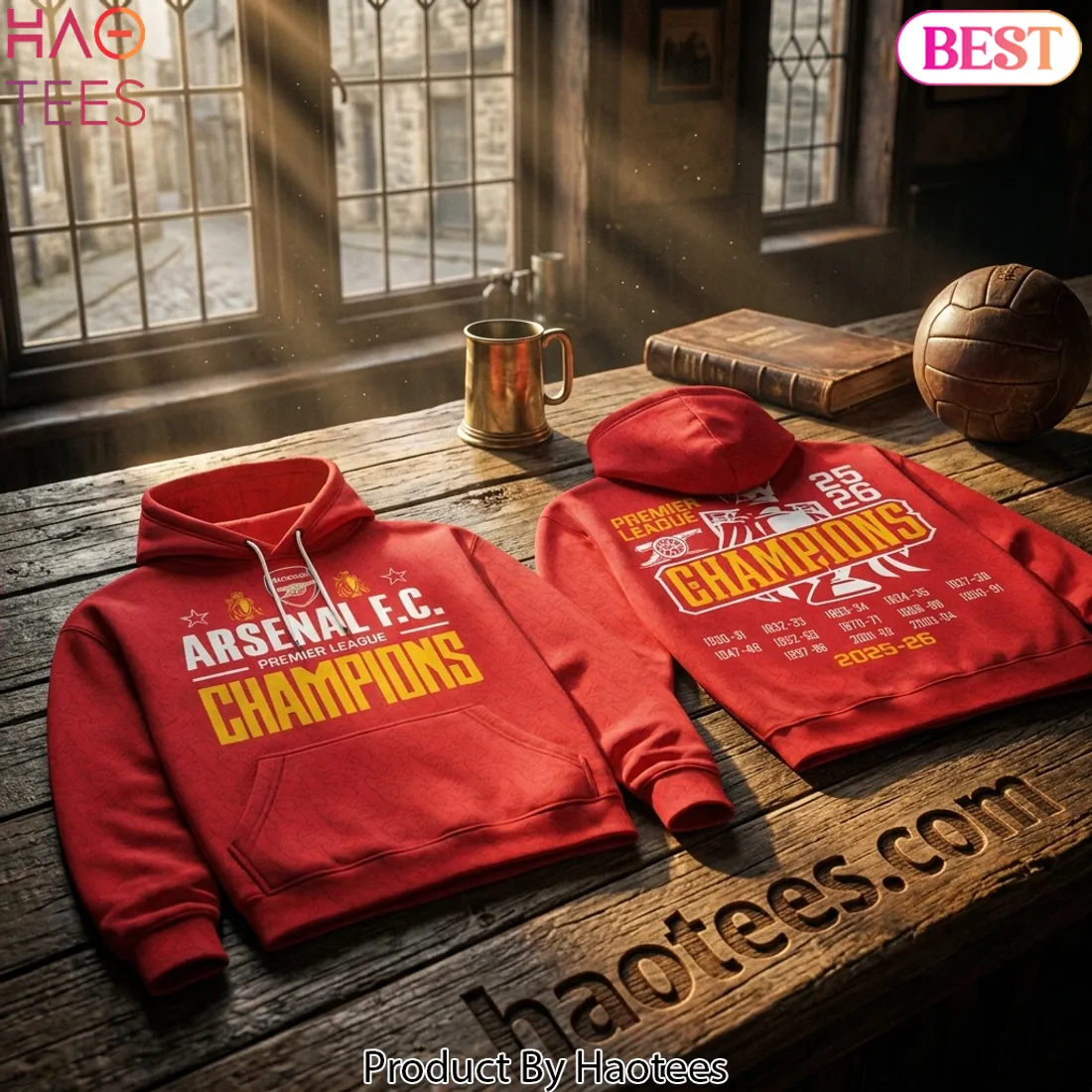 Arsenal F.C. Premier League Champions 2025-26 Hoodie