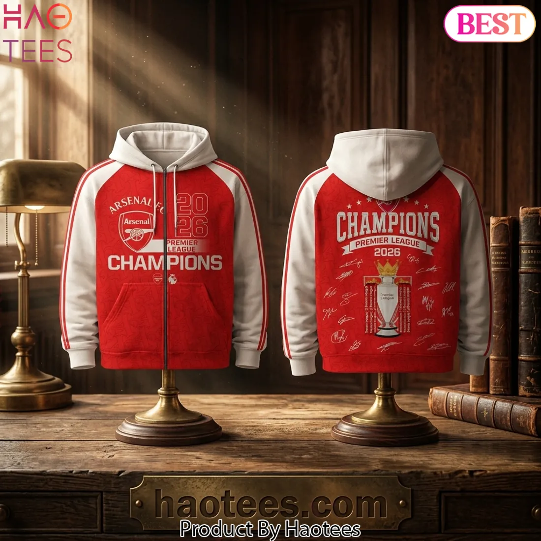 Arsenal FC Premier League Champions 2026 Commemorative Hoodie