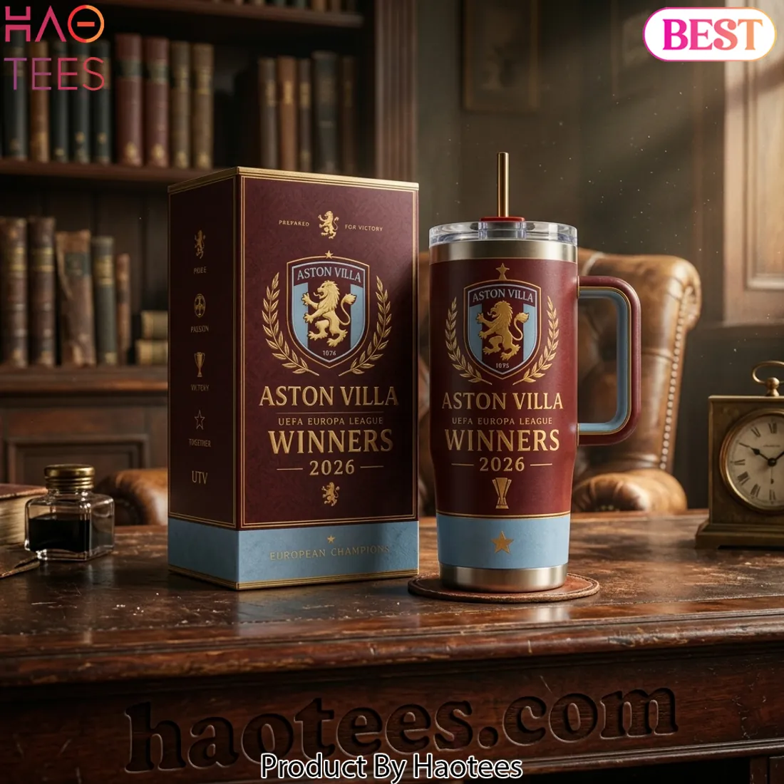 Aston Villa UEFA Europa League Winners 2026 Commemorative Travel Tumbler