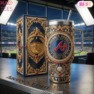 Atlanta Braves Luxury Gold Truist Park 40oz Tumbler