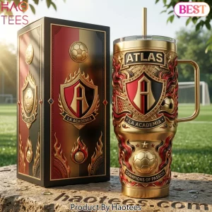 Atlas FC La Academia Gold Premium 40oz Tumbler with Handle