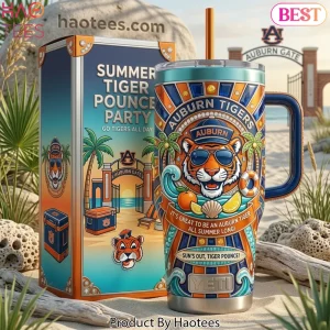 Auburn Tigers Summer Pounce Party Premium 40oz Tumbler with Handle