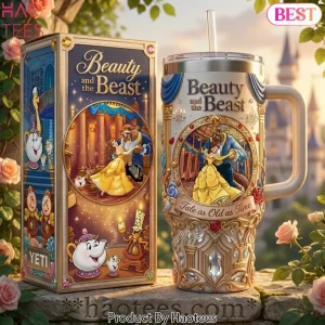 Beauty and the Beast Luxury “Tale as Old as Time” 40oz Insulated Tumbler with Handle