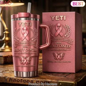 Breast Cancer Awareness 2026 Hope Strength Courage Handle Tumbler