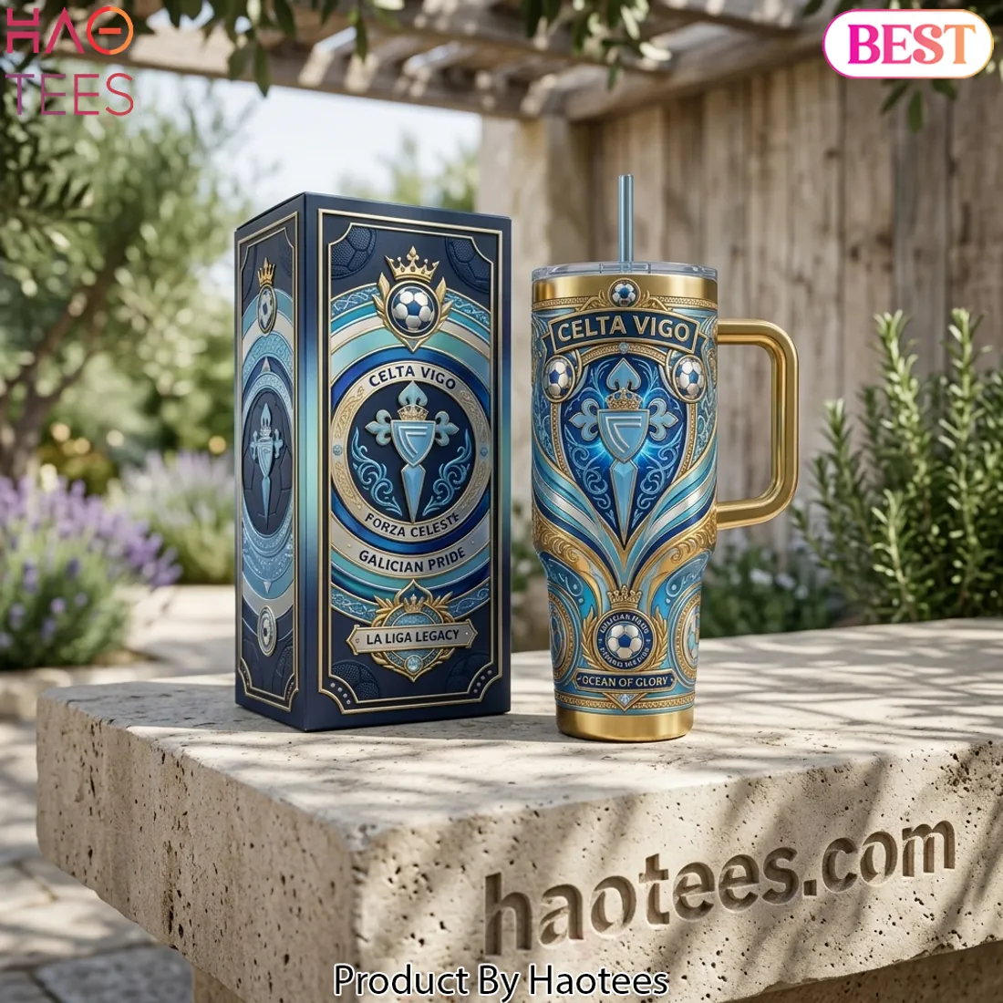 Celta Vigo Forza Celeste 40oz Insulated Tumbler with Handle