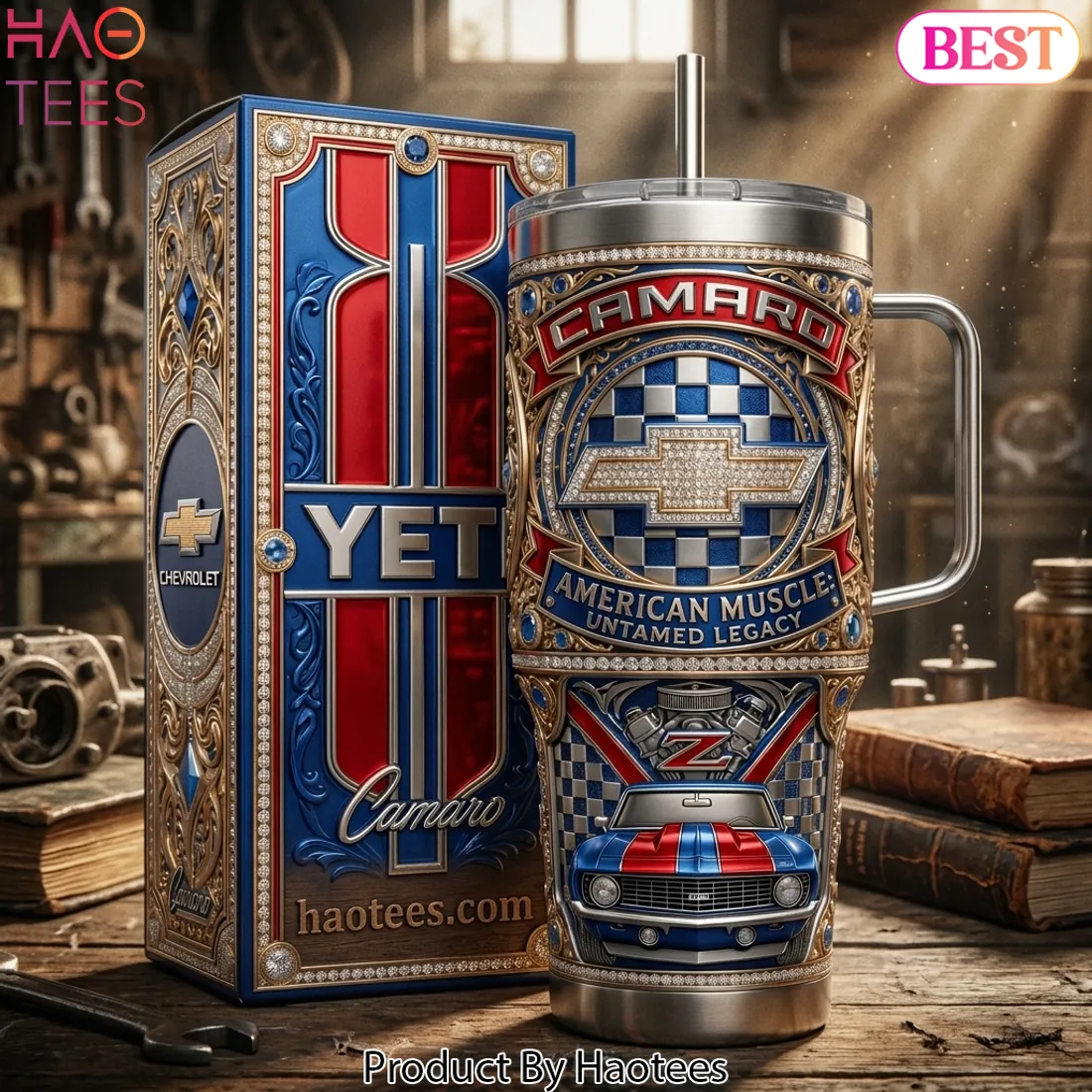 Chevrolet Camaro American Muscle Untamed Legacy Premium 40oz Tumbler With Handle