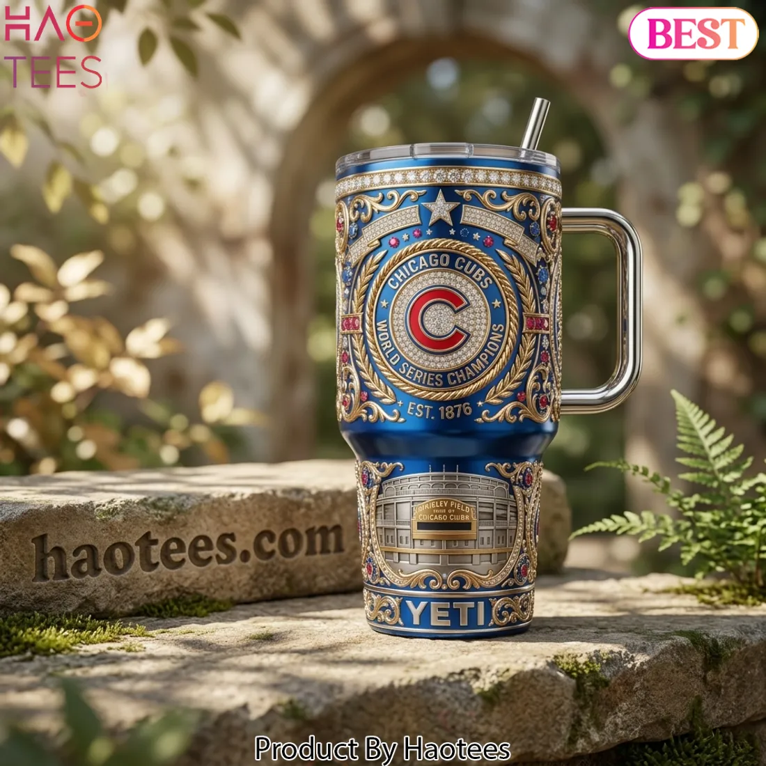 Chicago Cubs World Series Champions Luxury Diamond 40oz Tumbler