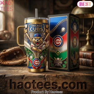Chicago Cubs World Series Champions Premium 3D Gold 40oz Tumbler