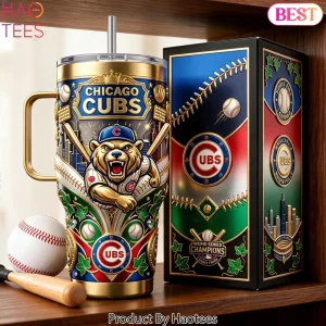 Chicago Cubs World Series Champions Premium 3D Gold 40oz Tumbler