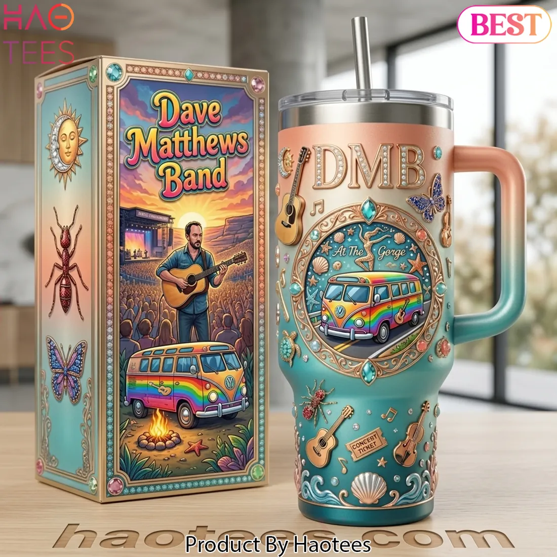 Dave Matthews Band DMB At The Gorge Gemstone 40oz Tumbler With Handle Dave Matthews Band DMB At The Gorge Gemstone 40oz Tumbler With Handle