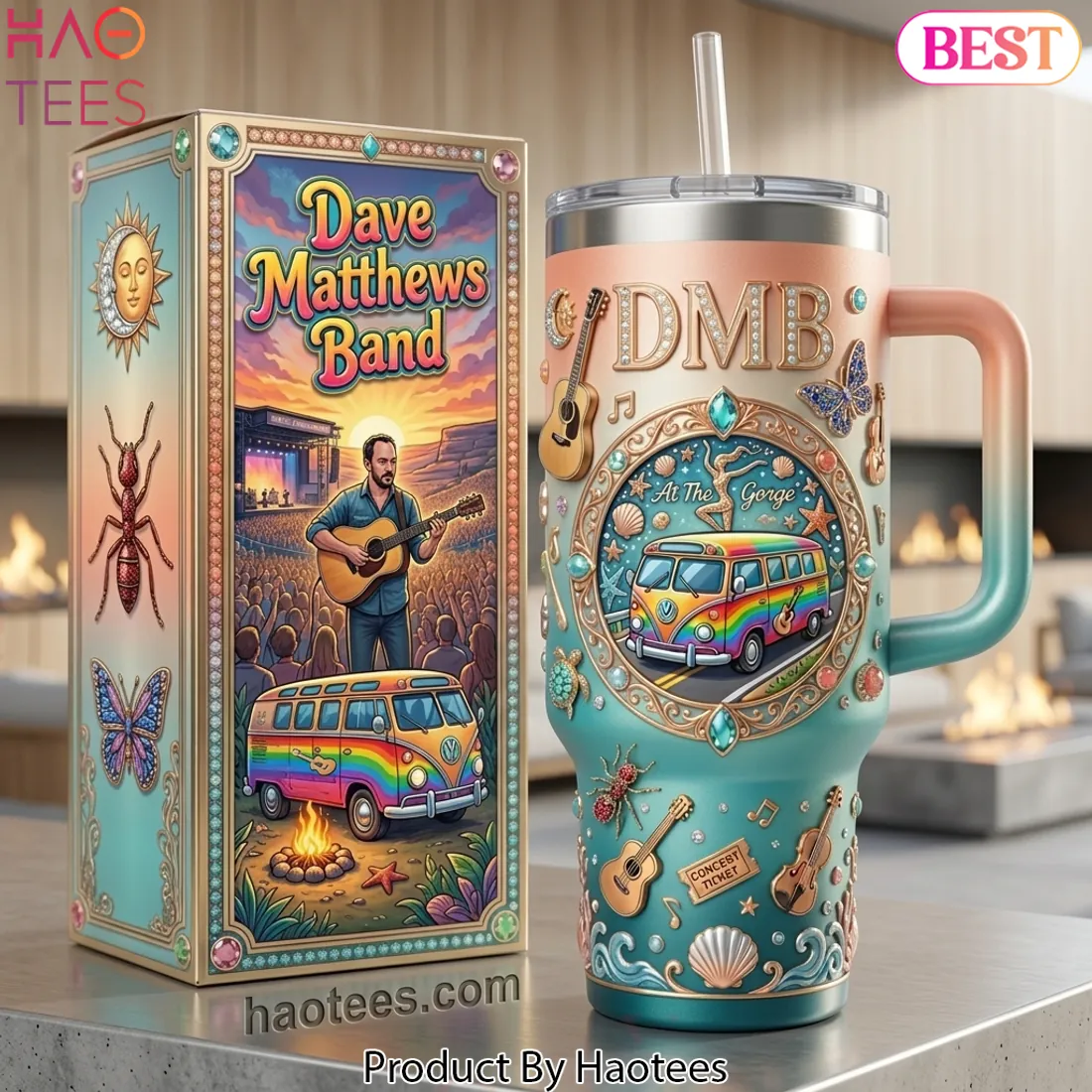Dave Matthews Band DMB At The Gorge Gemstone 40oz Tumbler With Handle