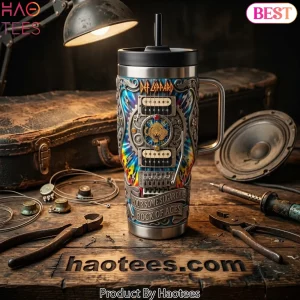 Def Leppard Pour Some Sugar On Me Rock of Ages Tie Dye Handle Tumbler