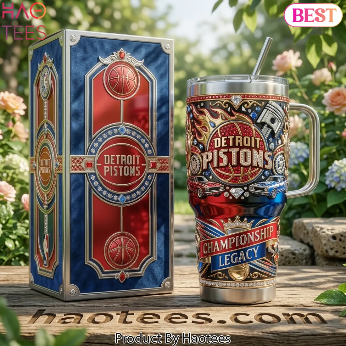 Detroit Pistons Championship Legacy Premium Tumbler With Handle