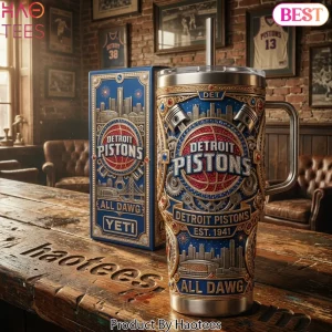 Detroit Pistons Premium 3D All Dawg 40oz Tumbler With Handle