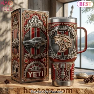 Dodge Challenger SRT Powered By Hemi Muscle Redefined 40oz Tumbler With Handle