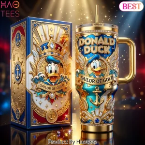 Donald Duck Sailor of Gold Luxury 40oz Tumbler with Handle