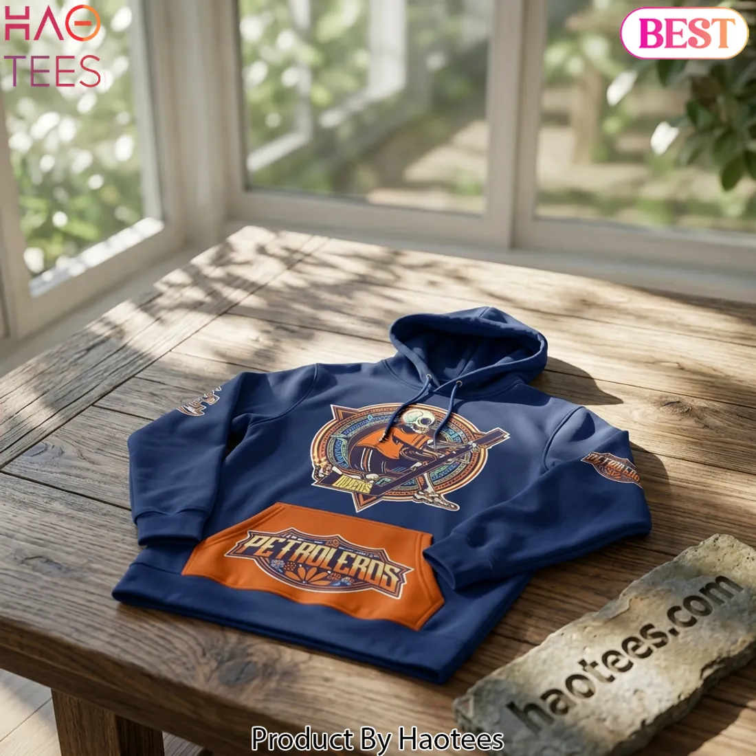 Edmonton Oilers Petroleros Dia de los Muertos Skeleton Hockey Hoodie