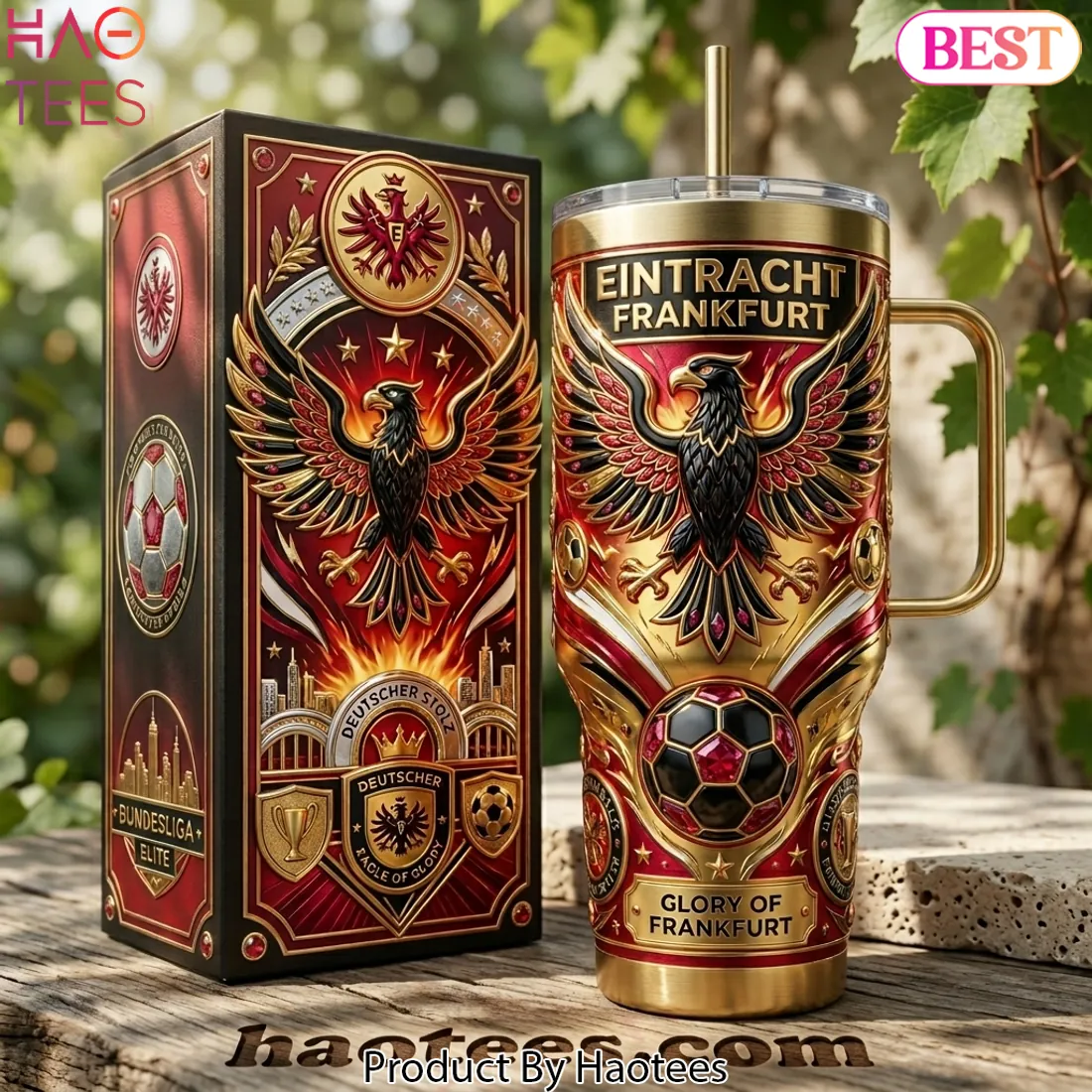 Eintracht Frankfurt Glory 3D Embossed Eagle Tumbler with Handle