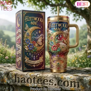 Fleetwood Mac Moonlight Legacy Gold Embossed Tumbler with Handle
