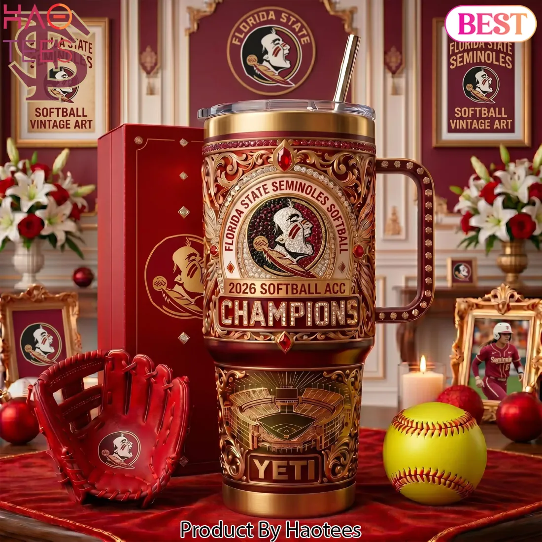 Florida State Seminoles Softball 2026 ACC Champions Luxury Tumbler Florida State Seminoles Softball 2026 ACC Champions Luxury Tumbler