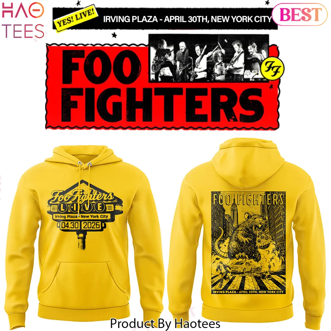 Foo Fighters Live Irving Plaza New York City April 30th 2026 Hoodie Foo Fighters Live Irving Plaza New York City April 30th 2026 Hoodie