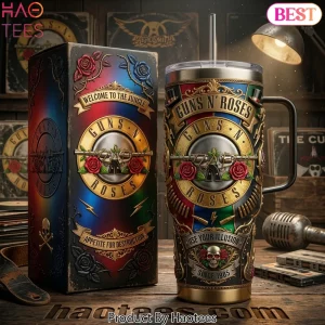 Guns N’ Roses Appetite For Destruction 3D Embossed 40oz Tumbler With Handle
