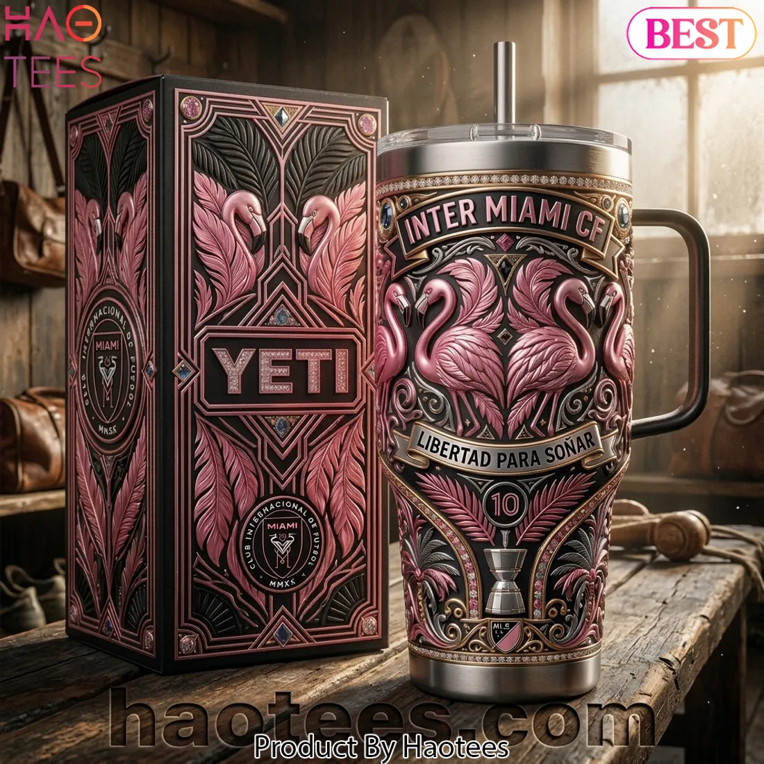 Inter Miami CF Libertad Para Sonar Premium 3D Flamingo 40oz Tumbler With Handle
