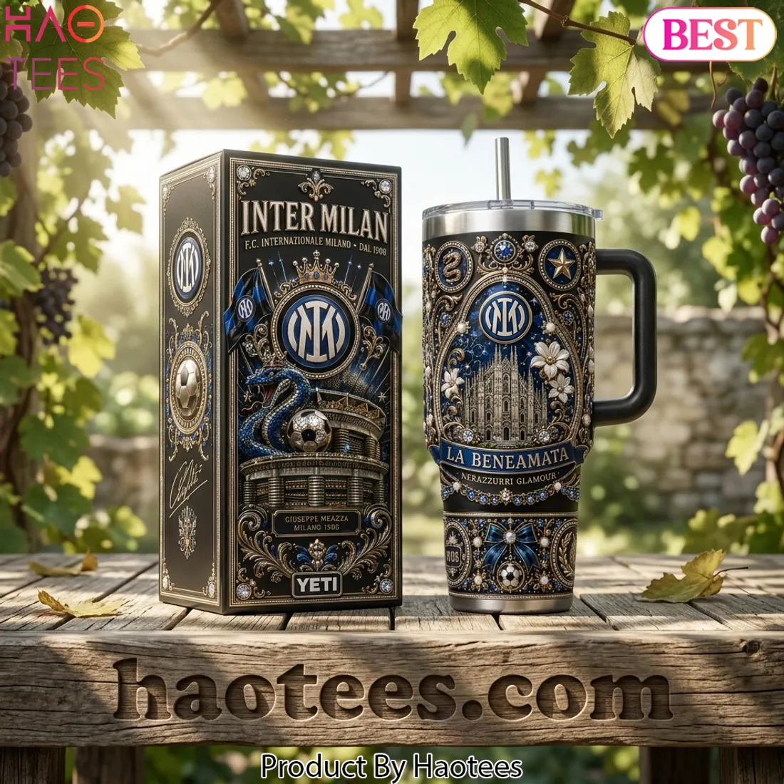 Inter Milan Luxury Giuseppe Meazza 1908 40oz Tumbler With Handle Inter Milan Luxury Giuseppe Meazza 1908 40oz Tumbler With Handle