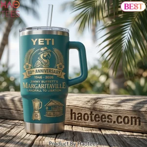 Jimmy Buffett Margaritaville 80th Anniversary Parrothead YETI Handled Tumbler Jimmy Buffett Margaritaville 80th Anniversary Parrothead YETI Handled Tumbler
