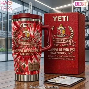 Kappa Alpha Psi Nupes 115th Anniversary Commemorative Red Tie Dye Handle Tumbler