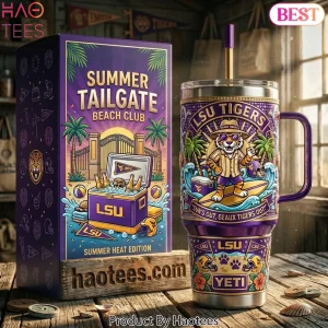 LSU Tigers Summer Tailgate Beach Club 40oz Tumbler With Handle